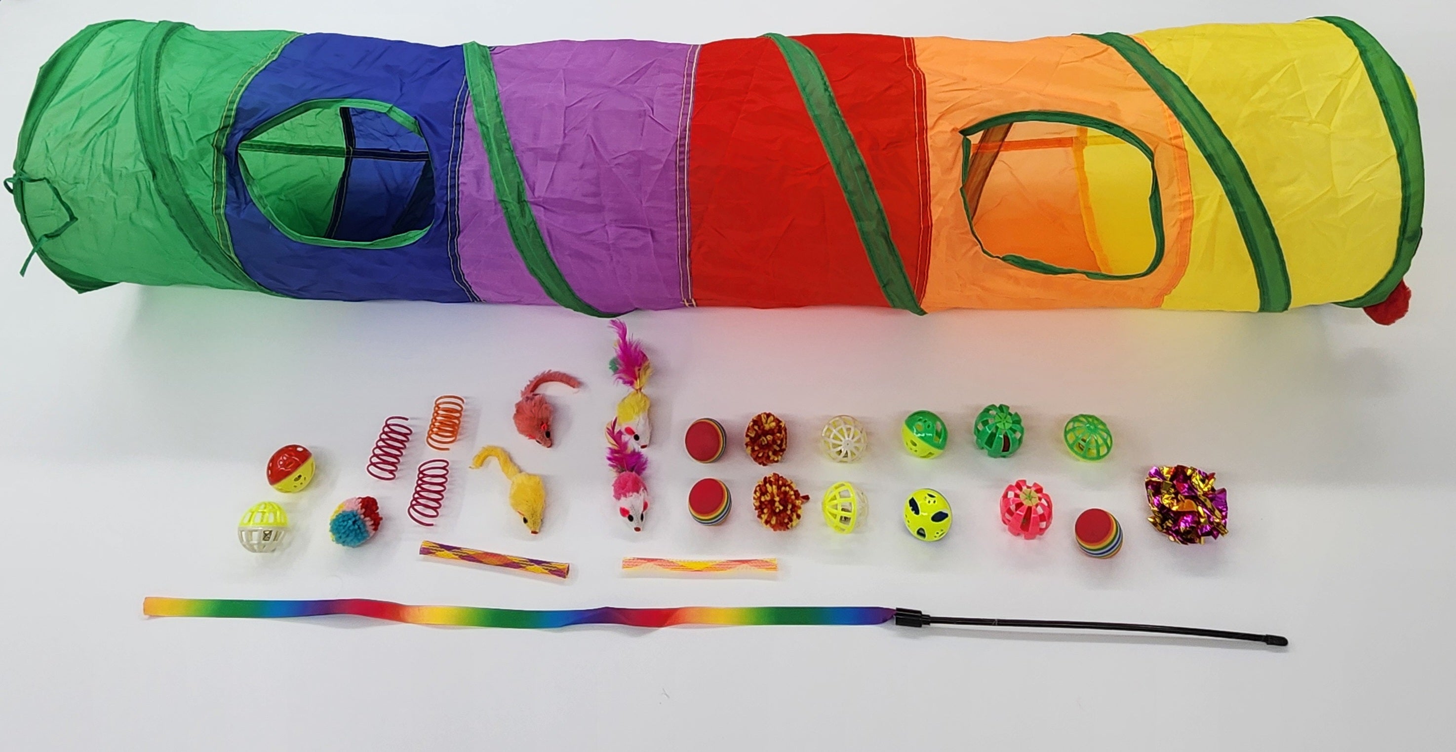 Lot de jouets avec tunnel pour chats Calchou