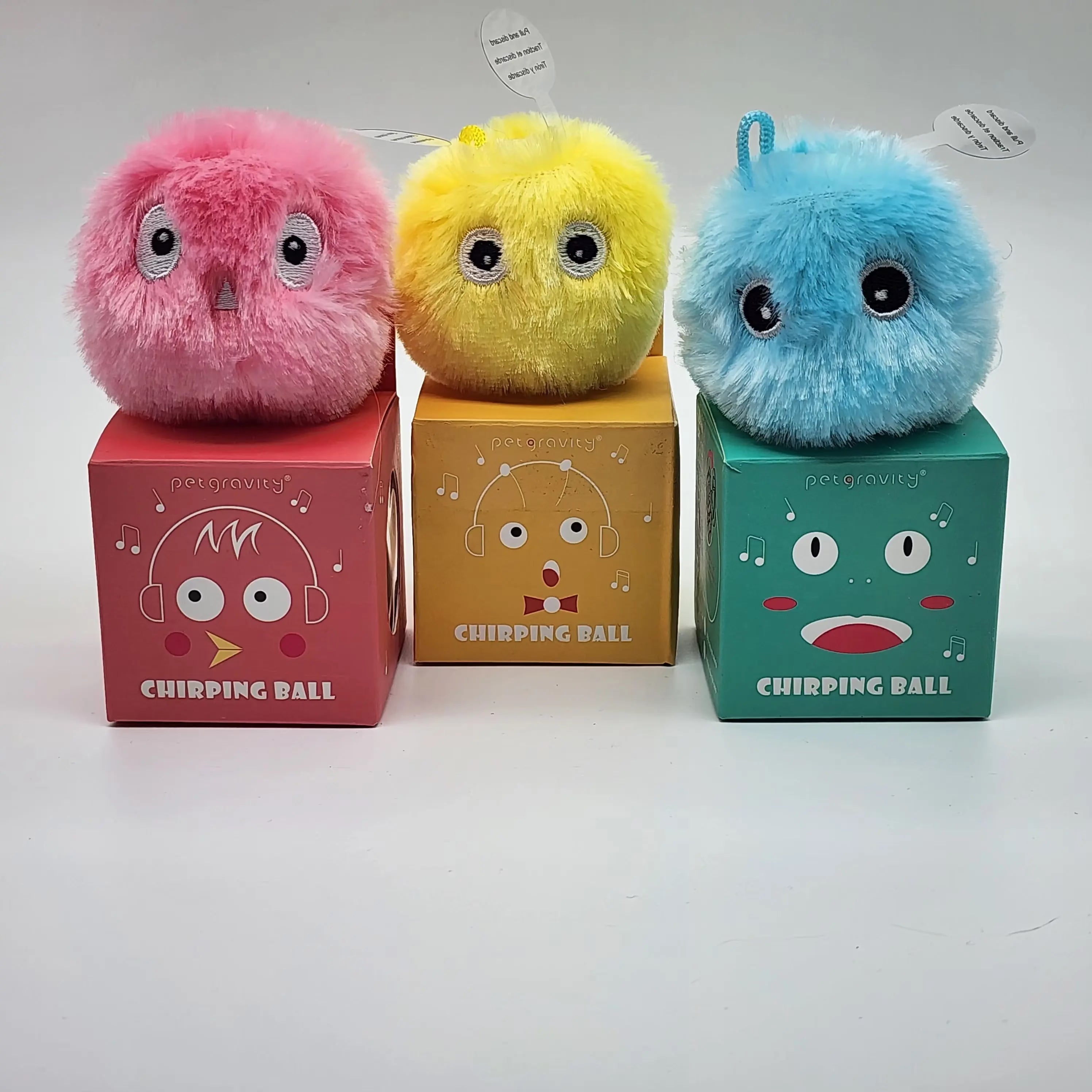 Lot de 3 Balles en peluche pour chats Calchou