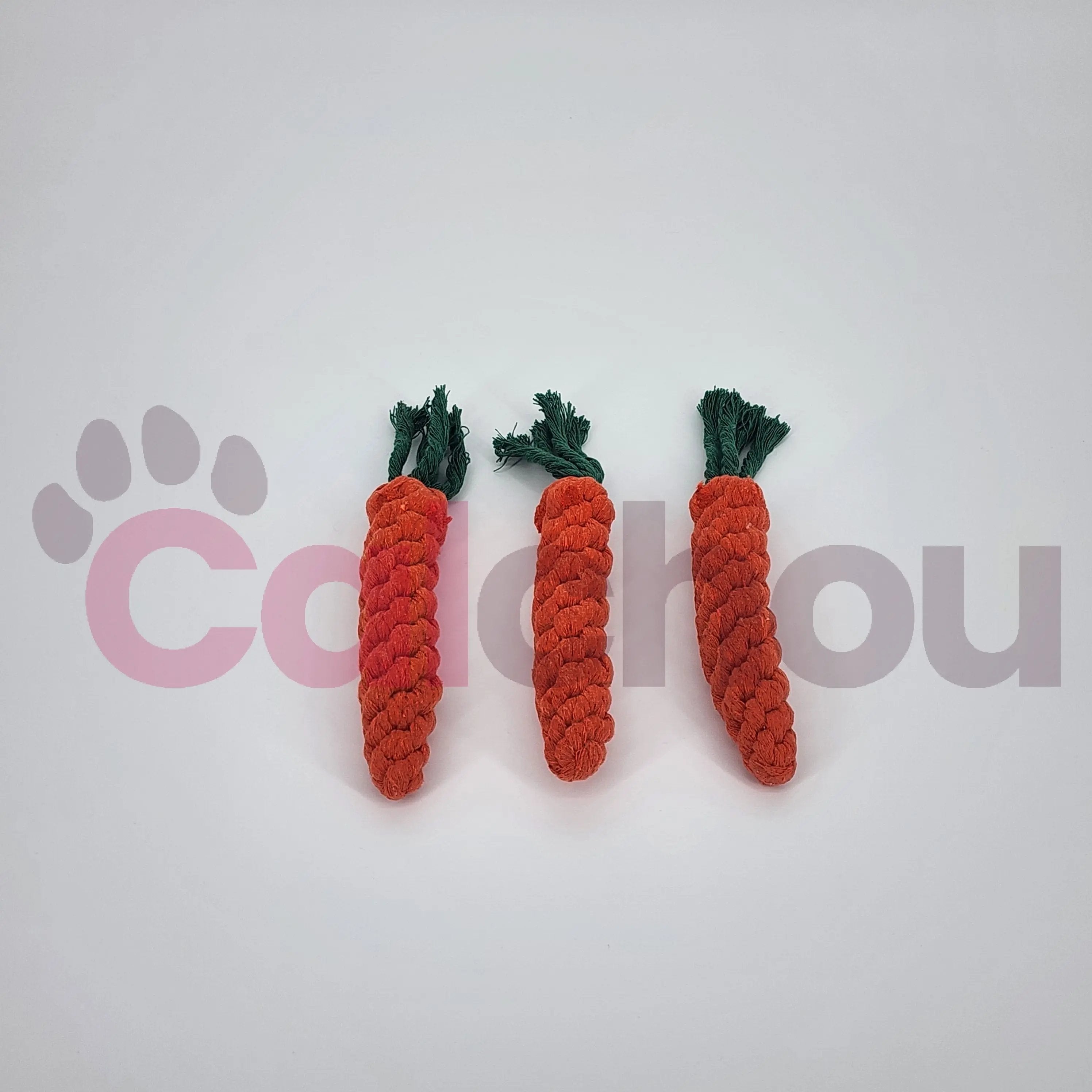 Lot de 3 Cordes à mâcher en forme de carottes Calchou