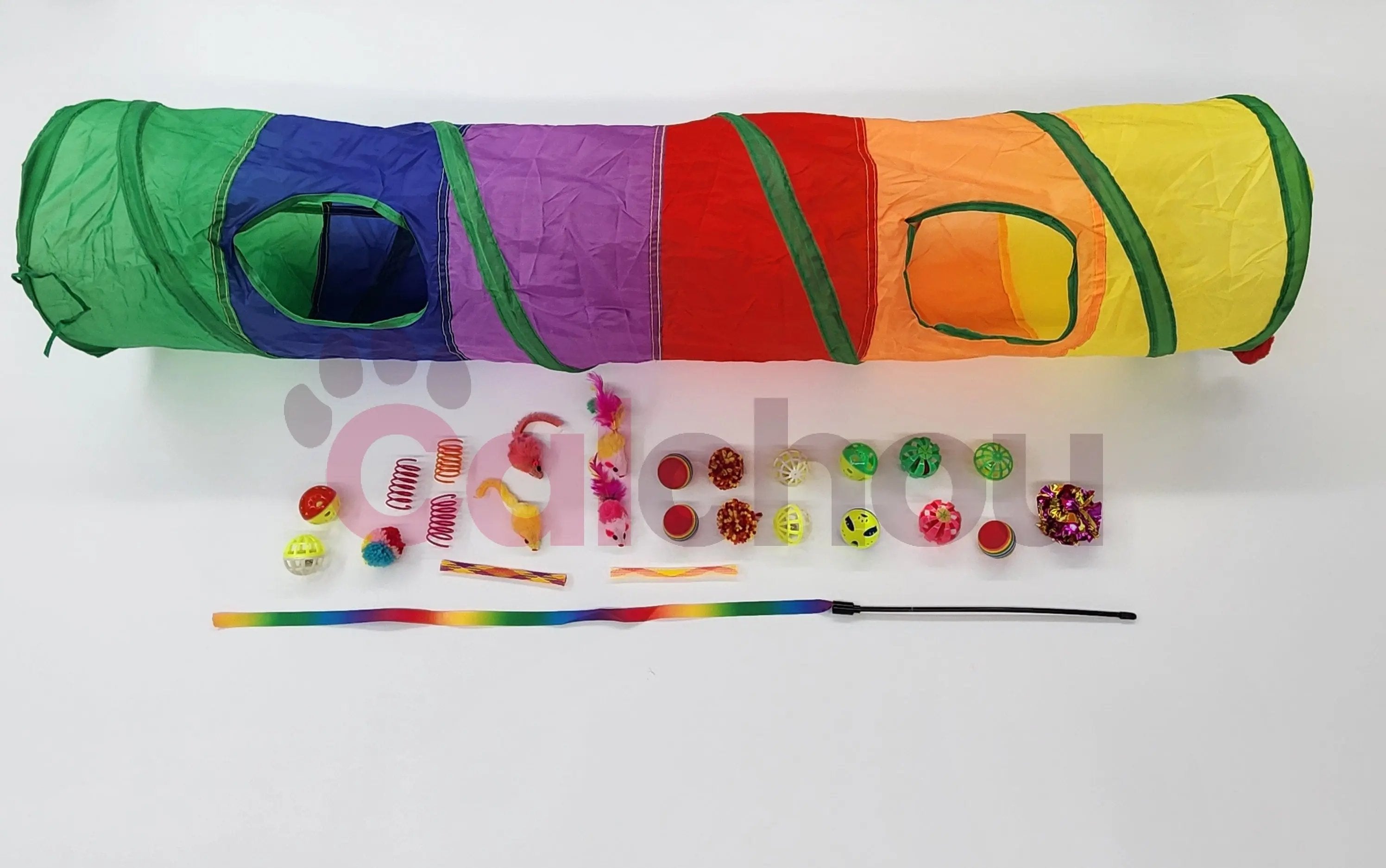 Lot de jouets avec tunnel pour chats Calchou