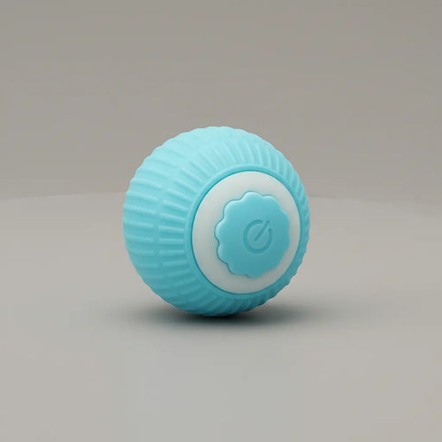 Balle interactive discrète bleue pour chat Calchou, jouet silencieux rechargeable conçu pour une stimulation douce