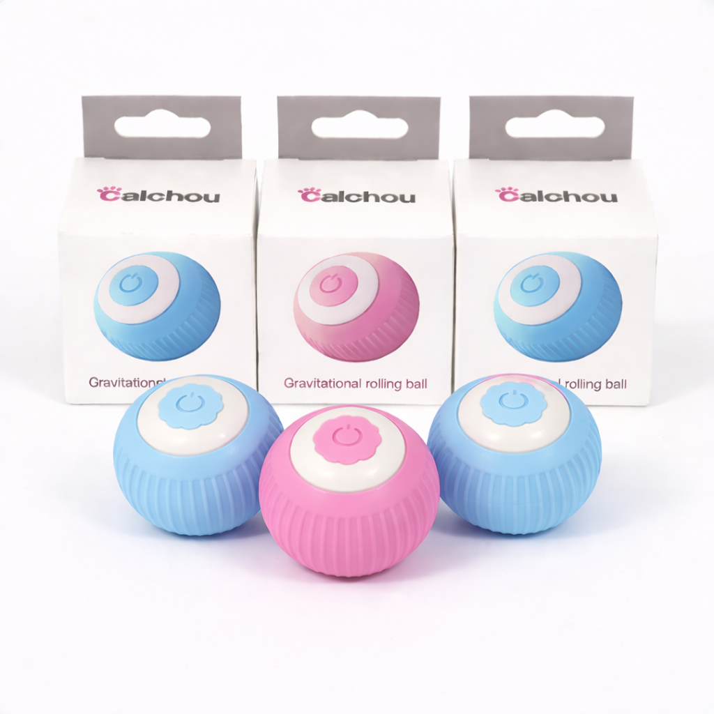 Lot de 3 balles interactives silencieuses pour chats sensibles, Calchou