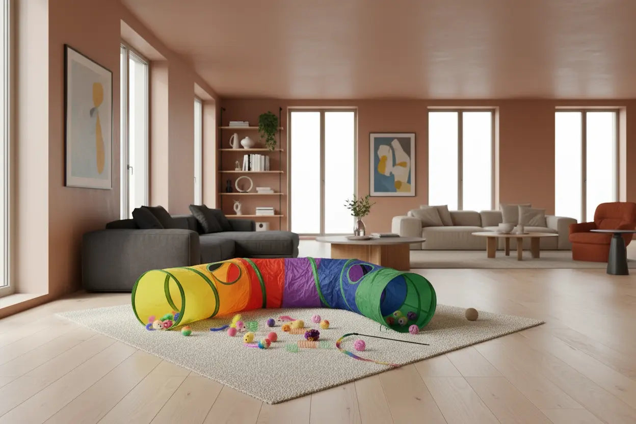 Lot de jouets avec tunnel pour chats Calchou